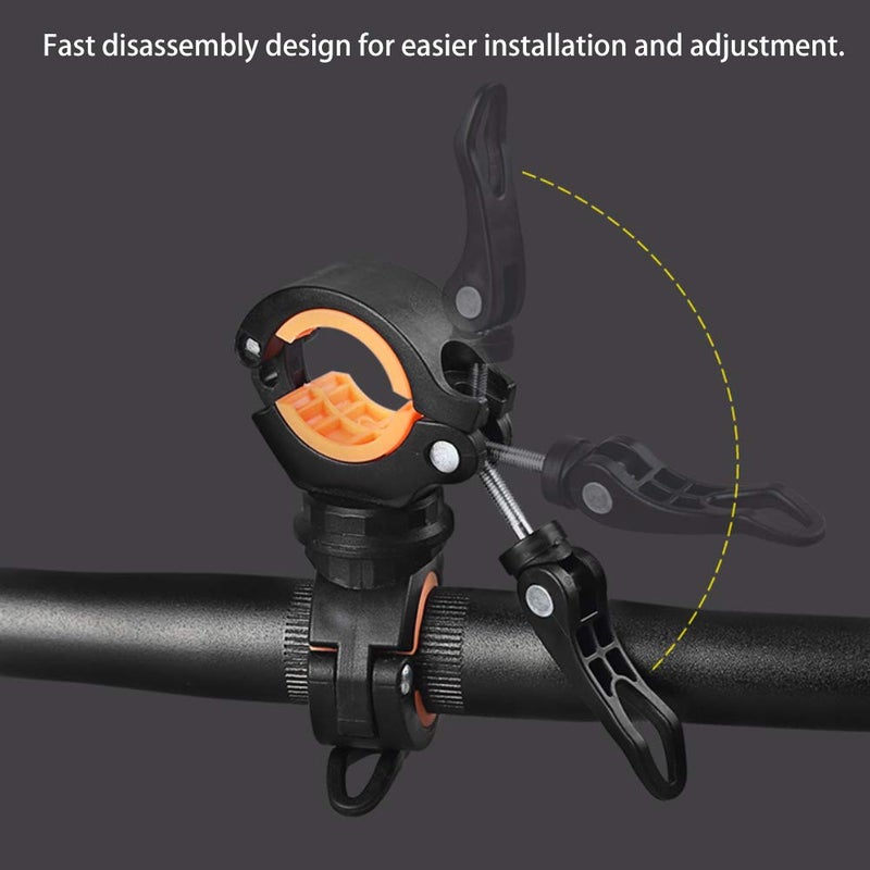 COSOOS 2 Pack Flashlight Mount Holder, Universal Bicycle Led Light Mounting Holder 360Â° Rotation Clip Clamp for Flashlight, Cycling, Riding - Image 5